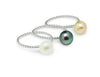 Twisted Stackable Freshwater Pearl Nickel Rings