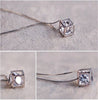 Cubic Zirconia Diamond Cube Pendant Necklace