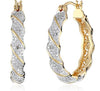 Two-Tone Diamond Accent Twisted Hoop Earrings