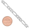 Silver Diamond-Cut Figaro Link Bracelet