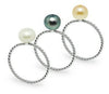 Twisted Stackable Freshwater Pearl Nickel Rings