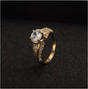 Gold Plated Round Diamond Solitaire Engagement Ring