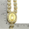 Gold Rosary Cluster Simulated Diamond Chain Necklace Cross