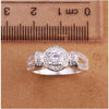 Silver Crystal Diamond Wedding Engagement Ring