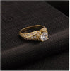 Gold Plated Round Diamond Solitaire Engagement Ring