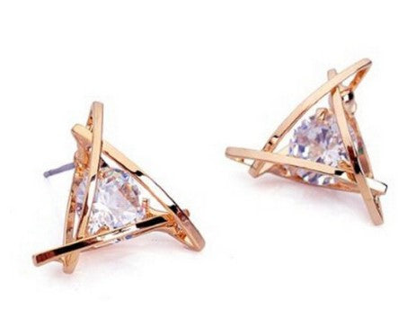 Swarovsky Element Crystal Diamond Triangle Earrings