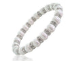 Bling Jewelry Simulated White Pearl Rondelle Stretch Bracelet