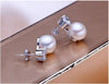 Freshwater Pearl and Diamond Stud Earrings