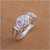 Silver Crystal Diamond Wedding Engagement Ring