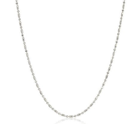 Sterling Silver Diamond-Cut Mezzaluna Chain Necklace