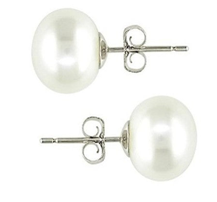 Authentic Freshwater Cultured White Pearl Earrings