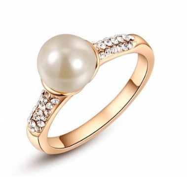 Rose Gold Plated Pear Ring For Women