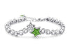 Sterling Silver Sparkling Diamond Inlay Double Star Link Bracelet